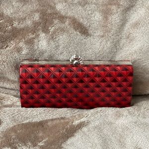 Red Leather Jessica McClintock Clutch